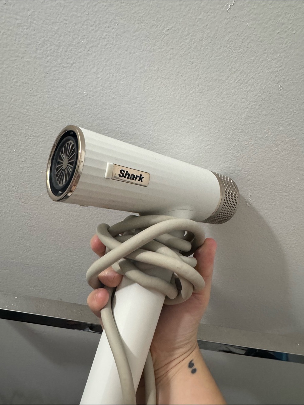 Shark hair blow dryer with attachments